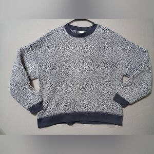 SECRET TREASURES SLEEPWEAR GRAY SLEEP SHERPA TOP Long Sleeve Sweatshirt Sz L